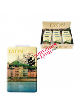 Miroir de poche Lyon vintage chez Souvenirsdelyon.com