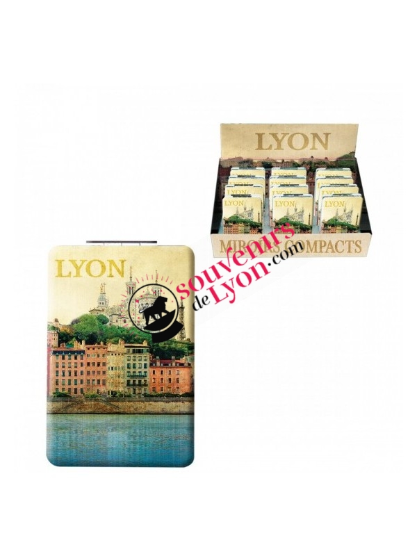 Miroir de poche Lyon vintage chez Souvenirsdelyon.com