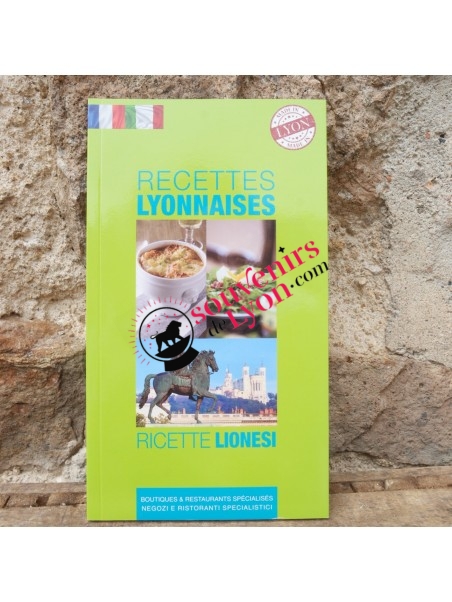 Livre de recettes lyonnaises en français/italien chez Souvenirsdelyon.com