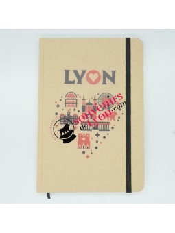 Notebook Lyon monuments A6 pink Souvenirsdelyon.com