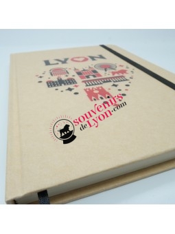 Notebook Lyon monuments A6 pink Souvenirsdelyon.com