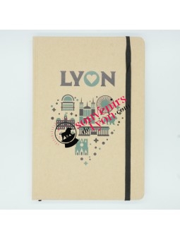 Notebook Lyon monuments A5 green Souvenirsdelyon.Com