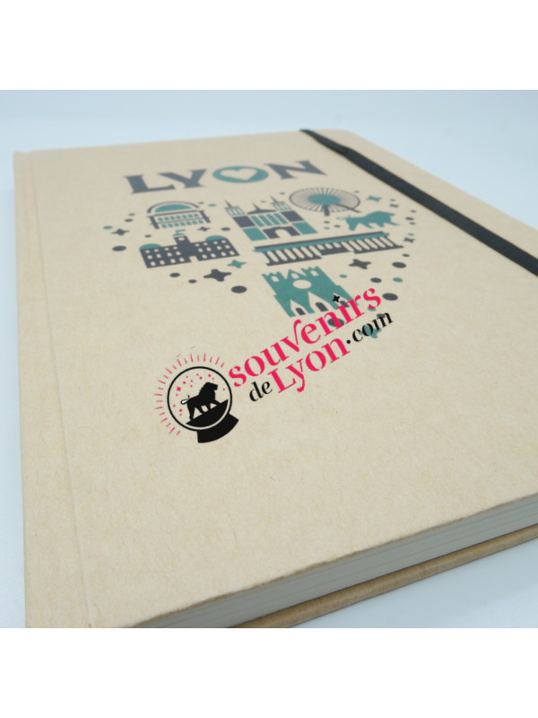 Notebook Lyon monuments A5 green Souvenirsdelyon.Com