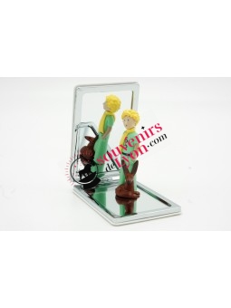 Pocket mirror The Little Prince, the rose and the fox on Souvenirsdelyon.com